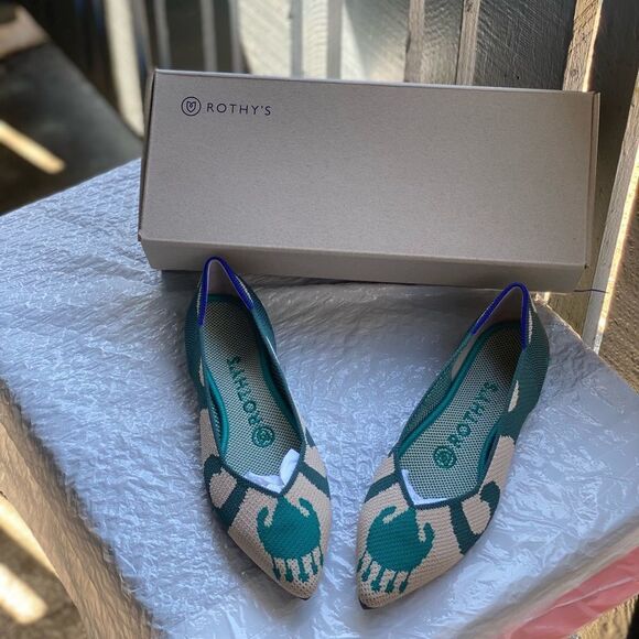 Rothy's® Women’s The Point Moroccan Green Sz 6 - Picture 4 of 13